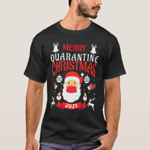 T-shirt Joyeux Noël de quarantaine 2021 Masque facial avec