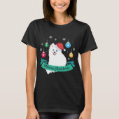 T-shirt Joyeux Noël de Spitz Dog japonais personnalisable (Devant)