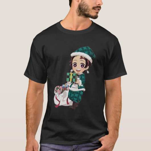 T-shirt Joyeux Noël De Tanjiro Kamado Demon Slayer 1 (Devant)