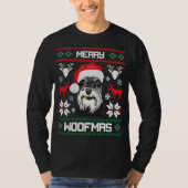 T-shirt Joyeux Noël de Woofmas de Schnauzer miniature (Devant)