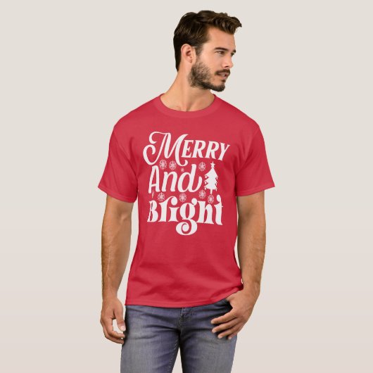 T-shirt Joyeux Noël des Fêtes Lumineuses (Devant entier)