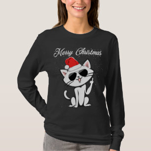 T-shirt Joyeux Noël Doigt Moyen Rude Xmas Chat Vilain