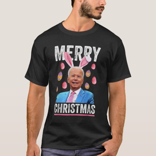 T-shirt Joyeux Noël Drôle Biden Confus pour Eas (Devant)