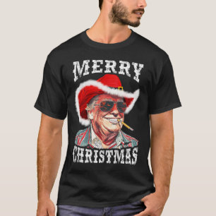 T-shirt Joyeux Noël Drôle Trump Western Cowboy Matchin