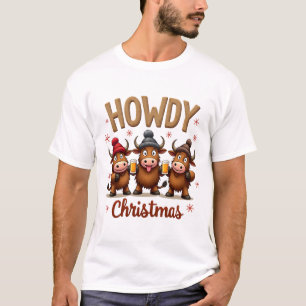 T-shirt Joyeux Noël Drôle Vache Highland Noël Amateur de V