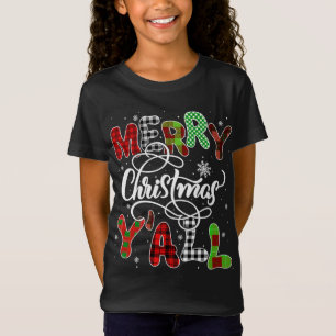 T-Shirt Joyeux Noël Drôle Ya'll Xmas Buffalo Plaid