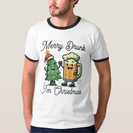 T-shirt Joyeux Noël Drunk (Devant)