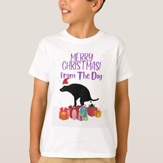 T-shirt Joyeux Noël du chien qui caca (Devant)