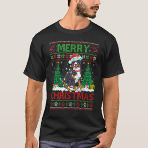 T-shirt Joyeux Noël Éclairage laide Bernese Mountain Chr