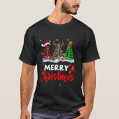 T-shirt Joyeux Noël ELF Reindeer Père Noël Plaid Leopard S (Devant)