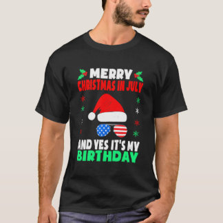 T-shirt Joyeux Noël En Juillet Anniversaire Fête Née - Spe