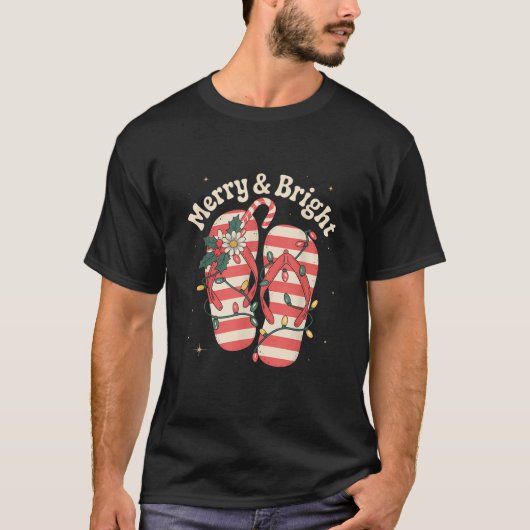 T-shirt Joyeux Noël En Juillet Flip Flops (Devant)