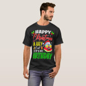 T-shirt Joyeux Noël En Juillet & Oui C'est mon anniversair (Devant entier)