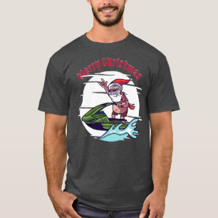 T-shirt Joyeux Noël en juillet Santa Claus Jet Ski Waters