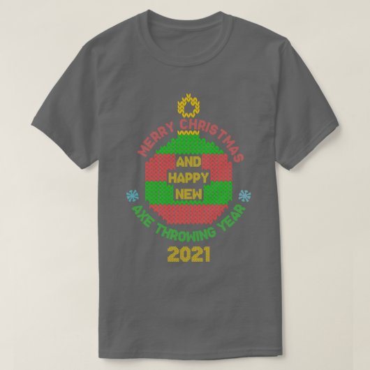 T-shirt Joyeux Noël et heureux lancer de hache année 2021 (Design devant)