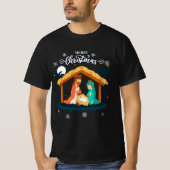 T-shirt Joyeux Noël Et La Nativité Scène Foi Chrétienne (Devant)