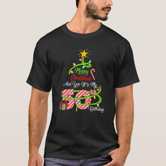 T-shirt Joyeux Noël et oui c'est mon 50e anniversaire Chri (Devant)