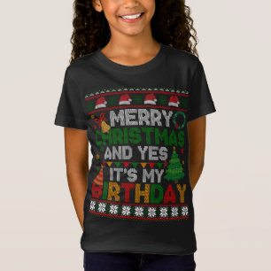 T-Shirt Joyeux Noël et oui c'est mon anniversaire vilain N