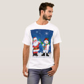 T-shirt Joyeux Noël et Snowman (Devant entier)