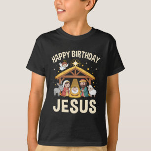 T-shirt Joyeux Noël Famille Enfant Nativité Bon Anniversai