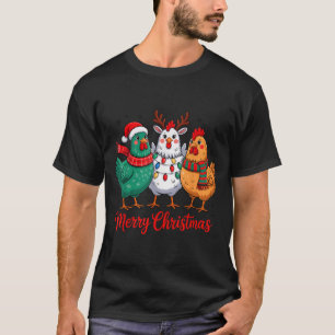 T-shirt Joyeux Noël Fermier de poulets Animal Chapeau de P