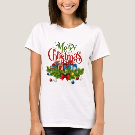 T-shirt Joyeux Noël, festif et coloré, (Devant)
