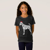 T-Shirt Joyeux Noël Feu renard Terrier chien Noël (Devant entier)