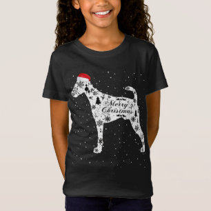 T-Shirt Joyeux Noël Feu renard Terrier chien Noël