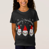 T-Shirt Joyeux Noël Funny Gnomes mignons Père Noël (Devant)