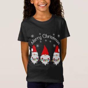 T-Shirt Joyeux Noël Funny Gnomes mignons Père Noël