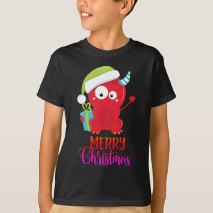 T-shirt Joyeux Noël Funny Red Père Noël Monster