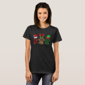 T-shirt Joyeux Noël Funny Squad Leopard Plaid Buffalo (Devant entier)