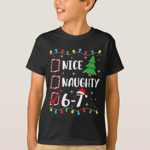 T-shirt Joyeux Noël Gentil Vilain 67 Brainrot Drôle 6-7 Me