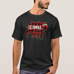 T-shirt Joyeux Noël Glamma Ours Père Noël Light Family Xma