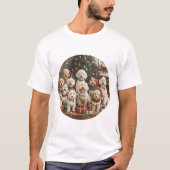 T-shirt Joyeux Noël Goldendoodle Chiens de chiot (Devant)