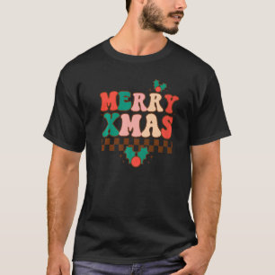 T-shirt Joyeux Noël Groovy Vibes Famille Père Noël Bonhomm