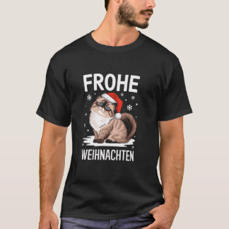 T-shirt Joyeux Noël Himalayan Chat Frohe Weihnachten