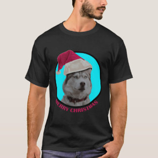 T-shirt Joyeux Noël Husky Puppy
