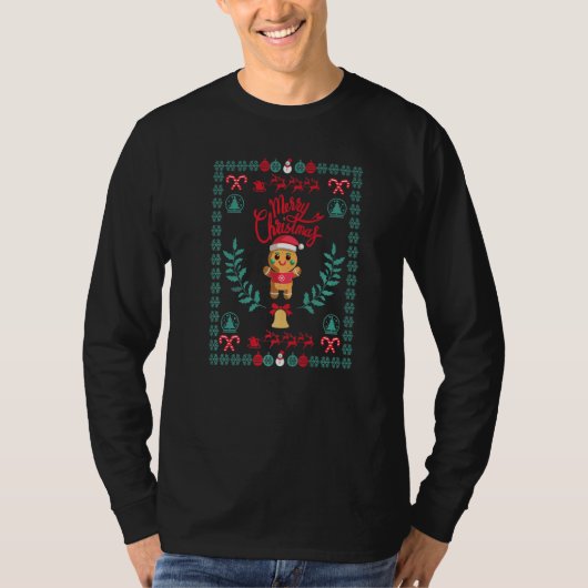 T-shirt Joyeux Noël I The Merry Gingerbread Man (Devant)