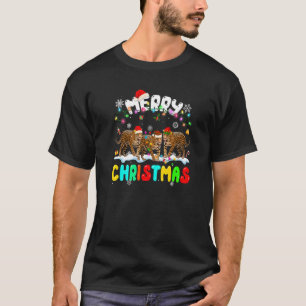 T-shirt Joyeux Noël Jaguar Chapeau de Père Noël Lumières d