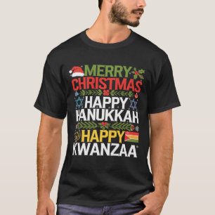 T-shirt Joyeux Noël Joyeux Hanoukka Joyeux Kwanzaa 13