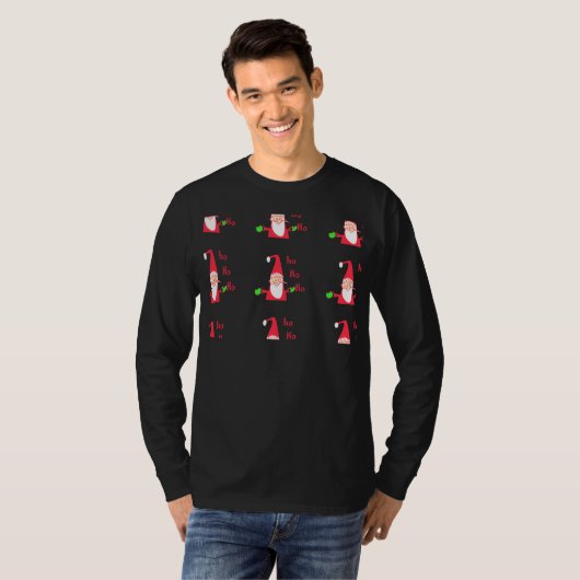 T-shirt Joyeux Noël Joyeux Noël Drôle Père Noël Hohoho (Devant entier)