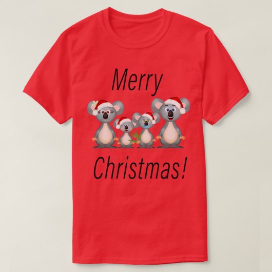 T-shirt Joyeux Noël Koala blanc (Design devant)