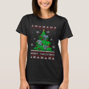 T-shirt Joyeux Noël Koala Drôle Tenue 8 Bits - Rétro P