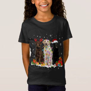 T-Shirt Joyeux Noël Labrador Père Noël Reindeer Lumière No