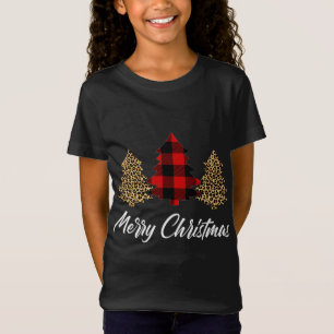 T-Shirt Joyeux Noël, le buffle léopard a plaid Noël à