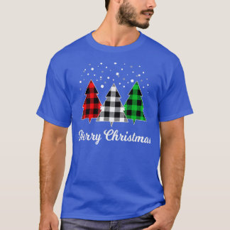 T-shirt Joyeux Noël Leopard Buffalo Plaid Christmas Tr