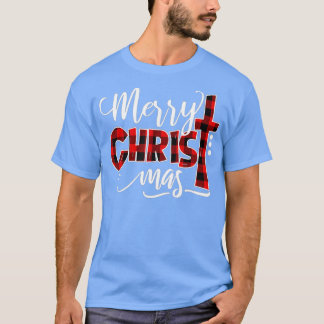 T-shirt Joyeux Noël Leopard Buffalo Rouge Plaid Pour Homme