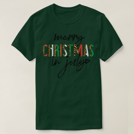 T-shirt Joyeux Noël Leopard En Juillet Mignons Noël Été W (Design devant)