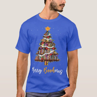 T-shirt Joyeux Noël Livre Arbre de Noël Bibliothécaire Fun